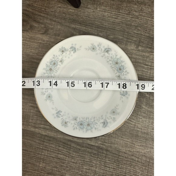 Noritake Porcelain China 6716 INVERNESS Platinum Vintage Japan Blue White Saucer - Picture 15 of 16